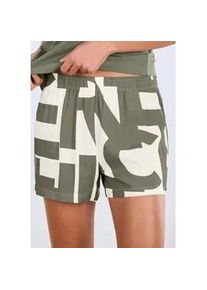 Pyjamashorts French Connection, Damen, Gr. 38, N-Gr, gr&uuml;n, wei&szlig;, gemustert, Web, Obermaterial: 100% Viskose, gemustert, loose fit kurz, Hosen, in gewebter Hemdenqualit&auml;t