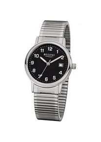 Regent Uhren Quarzuhr REGENT, silber (silberfarben), Armbanduhren, Herren, Quarzuhr, Armbanduhr, Herrenuhr, Edelstahlarmband, analog, Tag