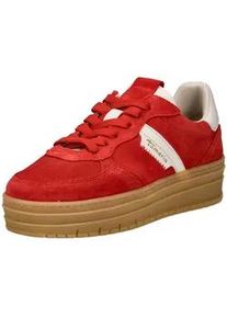 Sneaker Tamaris "Tamaris Sneaker Leder/Synthetik", Damen, Gr. 42, rot, Leder, Synthetik, Schuhe Sneaker
