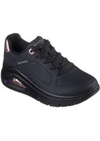 Sneaker Skechers "UNO ICON", Damen, Gr. 35, schwarz, Leder, Schuhe Sneaker, Schn&uuml;rschuh, Freizeitschuh in bequemer Form