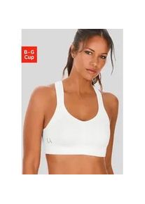 Sport-BH Lascana ACTIVE, Damen, Gr. 95, Cup G, wei&szlig;, Microtouch, Obermaterial: 58% Polyamid, 42% Elasthan, BHs Sport-BH, mit weichem Frottee-Lining und breiten, wattierten Tr&auml;gern
