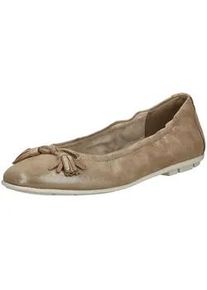 Ballerina Tamaris "Tamaris Ballerinas Leder", Damen, Gr. 40, gold (hellgold), Leder, Schuhe Ballerina