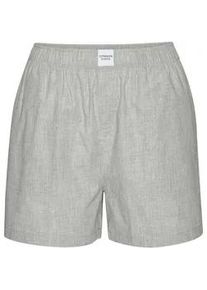 Pyjamashorts Copenhagen Studios, Damen, Gr. 38, N-Gr, grau, Web, Obermaterial: 100% Baumwolle, unifarben, loose fit kurz, Hosen, aus fein gewebter Baumwoll-Qualit&auml;t