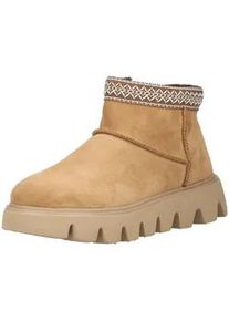 Plateaustiefelette Rieker "Rieker Stiefelette Leder", Damen, Gr. 42, beige, Leder, Schuhe