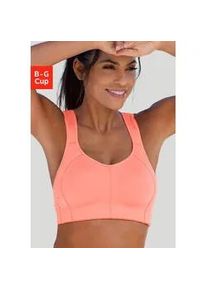 Sport-BH Lascana ACTIVE, Damen, Gr. 70, Cup C, orange (neon orange), Microtouch, Obermaterial: 58% Polyamid, 42% Elasthan, BHs Sport-BH, mit weichem Frottee-Lining und breiten, wattierten Tr&auml;gern