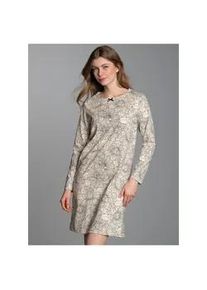 Nachthemd TRIGEMA "TRIGEMA Nachthemd mit floralem Allover-Print", Damen, Gr. XXL, US-Gr&ouml;&szlig;en, natur, Single Jersey, 100% Baumwolle, Kleider Nachthemd