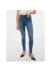 V&eacute;ro Moda Skinny-fit-Jeans VERO MODA "VMTATIANA MR S PIPING JEANS", Damen, Gr. XL (42), L&auml;nge 34, blau (medium blau denim), Denim/Jeans, Obermaterial: 69% Baumwolle, 25% Polyester, 3% Elasthan, 3% Viskose, unifarben, skinny fit, Jeans