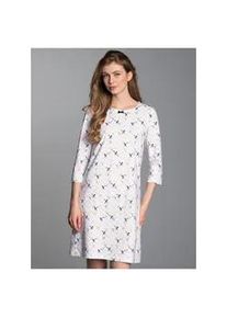 Nachthemd TRIGEMA "TRIGEMA Nachthemd mit Allover-Katzen-Print", Damen, Gr. XXL, US-Gr&ouml;&szlig;en, wei&szlig;, Single Jersey, 100% Baumwolle, Kleider Nachthemd