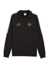 Sweatshirt Puma "FC Red Bull Salzburg KING Drill Top Herren", Herren, Gr. XS, schwarz (schwarz matte gold beige), Obermaterial: 68% Baumwolle, 32% Polyester; Rippe: 3% Elasthan, 97% Baumwolle; Besatz: 100% Polyester, normal, Sweatshirts Sweatshirt