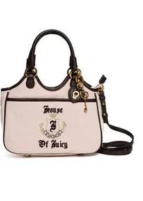 Tragetasche Juicy Couture "HERITAGE M. DOUBLE HANDLE Damen", Damen, Gr. B/H/T: 10cm x 20cm onesize, pink champagne, Polyester, Polyurethan, Taschen, Tragetasche Damen, Shopper, Einkaufstasche, Fashion, Lifestyle, Sale