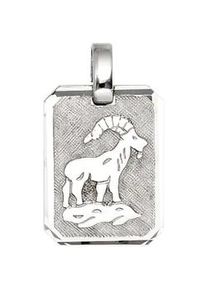 Sternzeichenanh&auml;nger Jobo "Anh&auml;nger Sternzeichen", silber 925, Schmuckanh&auml;nger, Damen, Steinbock, Silber 925 (Sterlingsilber), 925 Silber rhodiniert achteckig