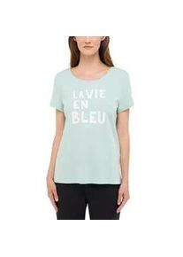 Kurzarmshirt Mustang "Damen Style Alma", Damen, Gr. S, hellblau, Jersey, 100% Baumwolle, Rundhals, Shirts