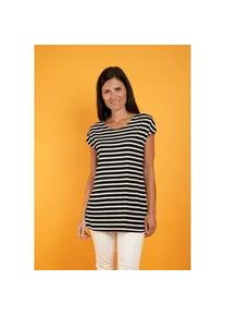 T-Shirt Seidel Moden "Otto exclusiv", Damen, Gr. 34, schwarz (schwarz,99), Jersey, Obermaterial: 95% Viskose, 5% Elasthan, gestreift, regular fit taillenbedeckt, Rundhals, Shirts T-Shirt, MADE IN GERMANY