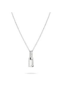 Kette mit Anh&auml;nger Liebeskind Berlin "Schmuck Edelstahl Halskette The Festive Mini Link Sparkle", silber (silberfarben, kristallwei&szlig;), Halsketten, Damen, Edelstahl, L: 45 B: 2mm, mit Zirkonia (synth.), B:2mm
