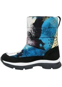 Schn&uuml;rboots DOGO "Nortia Winterboot / Snowboot Damen Stiefeletten", Damen, Gr. 37, Normalschaft, blau, gelb, Polyurethan, Schuhe Schn&uuml;rboots, Handgefertigt