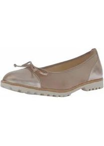 Ballerina Gabor "Gabor Ballerinas Leder", Damen, Gr. 38,5, braun, beige, Leder, Schuhe Ballerina