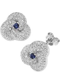 Paar Ohrstecker Smart Jewel "mit Zirkonia und blauen Kristallsteinen, Silber 925", blau, Ohrringe, Damen, Silber 925 (Sterlingsilber)