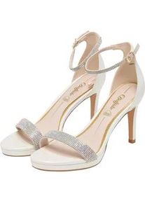 High-Heel-Pumps Buffalo "Buffalo Monroe - Sandal Heel- Vegan Nappa", Damen, Gr. 41, pearl wei&szlig;, Kunstfaser, unifarben, Schuhe