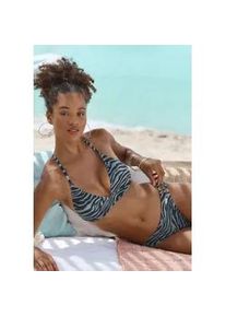 Bikini-Hose Venice Beach "Riella", Damen, Gr. 34, N-Gr, schwarz, oliv, Recycling-Polyamid, Badehosen Bikini-Hose, mit seitlichen Zierb&auml;ndern