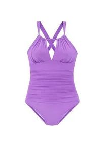 Badeanzug s.Oliver, Damen, Gr. 44, Cup C/D, lila, Microfaser, Polyamid, unifarben, Badeanz&uuml;ge Badeanzug, mit besonderem Schnitt