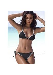 Triangel-Bikini-Top Copenhagen Studios "Cody", Damen, Gr. 36, Cup A/B, schwarz, Recycling-Polyamid, Schriftz&uuml;ge, kontrastfarbene Details, Bikini-Oberteile, mit Markenbranding