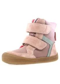 Winterstiefel Naturino "BAREFOOT KODDAS VL", Damen, Gr. 27, rosa, Textil, Veloursleder, Schuhe Winterstiefel, Klettstiefel mit Wollfutter, Gr&ouml;&szlig;enschablone zum Download