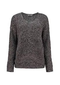 Haily's Strickpullover HAILY&rsquo;S "LS P VK Pi44pa", Damen, Gr. M, schwarz marl, Strick, Obermaterial: 94% Polyester, 3% Elasthan, 3% Nylon, meliert, normal, V-Ausschnitt, Pullover Strickpullover