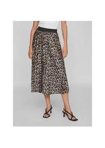 Plisseerock Vila "VINITBAN PRINT SKIRT - NOOS", Damen, Gr. XL (42), schwarz (schwarz aop:hazel), Web, Obermaterial: 96% Polyester, 4% Elasthan, bedruckt, regular fit wadenlang, R&ouml;cke