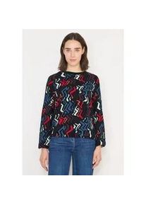 Langarmbluse Cecil, Damen, Gr. XL (44), schwarz multi, Stoff, 100% Viskose, gemustert, klassisch normal, Rundhals, elastischer Bund, Blusen, mit grafischem Muster