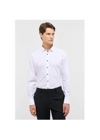 Langarmhemd Eterna "SLIM FIT", Herren, Gr. 44, Normalgr&ouml;&szlig;en, wei&szlig;, Popeline, 100% Baumwolle, schmal, Manschette, Hemden, NON IRON (b&uuml;gelfrei)