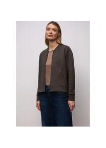 Cardigan Street One, Damen, Gr. 42, rustic braun, Web, 70% Polyester, 30% Baumwolle, unifarben, normal normal, hoch geschlossener Ausschnitt, B&uuml;ndchen, Strickjacken, mit Struktur-Muster