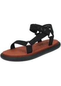 Riemchensandale Fly London "Fly London Sandalen Leder", Damen, Gr. 38, schwarz, Leder, Schuhe Riemchensandale