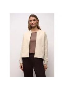 Cardigan Street One, Damen, Gr. 46, cotton beige, Web, 70% Polyester, 30% Baumwolle, unifarben, normal normal, hoch geschlossener Ausschnitt, B&uuml;ndchen, Strickjacken, mit Struktur-Muster