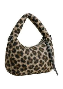 Schultertasche "Leo Kuschel", Damen, Gr. B/H/T: 30cm x 30cm x 11cm onesize, braun, Kunstfaser, Collezione Alessandro, Taschen Schultertasche, Leotasche aus Teddymaterial