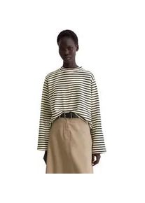 Marc O'Polo Langarmshirt MARC O'POLO "aus garngef&auml;rbtem Heavy-Slub-Jersey", Damen, Gr. XS, dunkelblau, Obermaterial: 100% Baumwolle, gestreift, Basic, regular fit, normaler Saum, Shirts Langarmshirt