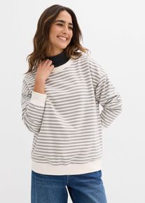 bonprix Umstandssweatshirt und Stillsweatshirt aus Bio-Baumwolle, grau, Gr.48/50 (XL), H&uuml;ftbedeckendes Sweatshirt f&uuml;r die Schwangerschaft und danach, aus 100% Baumwolle