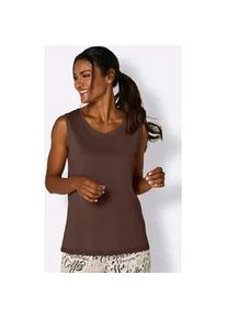 w&auml;schepur Pyjamaoberteil W&Auml;SCHEPUR "Schlafanzug-Shirt", Damen, Gr. 44/46, schoko, 50% Baumwolle, 50% Modal, unifarben, Shirts