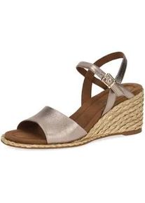 Keilsandalette Caprice "Caprice Sandalen Leder", Damen, Gr. 40, taupe, Leder, Schuhe