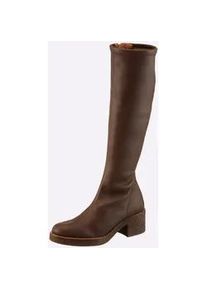 Stiefel Heine, Damen, Gr. 38, braun (cognac), Textil, Schuhe Stiefel