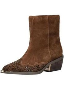 Bikerboots Alma en Pena "Alma en Pena Stiefelette Veloursleder", Damen, Gr. 38, camel, Veloursleder, Schuhe Bikerboots