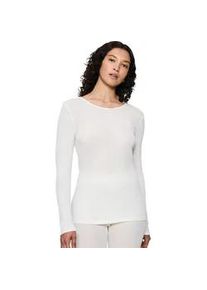 Langarmshirt Triumph "Beauty Layers LSL Top Wool", Damen, Gr. L, wei&szlig; (ecru wei&szlig;), Single Jersey, Obermaterial: 100% Wolle, h&uuml;ftbedeckend, Rundhals, Shirts Langarmshirt, weiche Wolle, lang&auml;rmelig, in Single-Jersey Qualit&auml;t