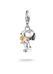 Charm-Einh&auml;nger Thomas Sabo "Thomas Sabo x Peanuts Snoopy and Woodstock Friends Charm - Original", silberfarben, gelbgoldfarben, schwarz, rot, Charms, Damen, Silber 925 (recycelt)
