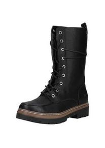 Schn&uuml;rstiefelette Mustang SHOES "Mustang Shoes Stiefel Lederimitat", Damen, Gr. 39, schwarz, Lederimitat, Schuhe Schn&uuml;rstiefelette