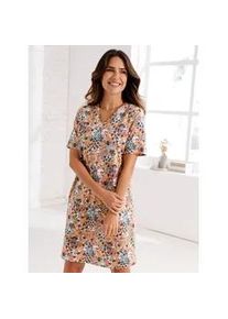 Nachthemd "Nachthemd", Damen, Gr. 48/50, Normalgr&ouml;&szlig;en, apricot, bedruckt, 100% Baumwolle, gebl&uuml;mt, gemustert, mehrfarbig, Kleider Nachthemd