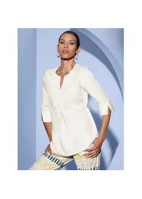 CR&Eacute;ATION L Schlupfbluse CREATION L, Damen, Gr. 44, ecru, 70% Modal, 30% Polyester, unifarben, V-Ausschnitt, Blusen Schlupfbluse