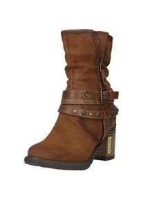 High-Heel-Stiefelette Mustang SHOES "Mustang Shoes Stiefelette Lederimitat", Damen, Gr. 40, whisky, Lederimitat, Schuhe