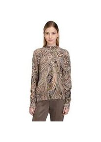 Strickpullover Betty Barclay "Damen mit Stehkragen", Damen, Gr. 38, beige (grau, beige), Strick, Obermaterial: 80% Viskose, 20% Polyamid, figurumspielend normal, Pullover Strickpullover