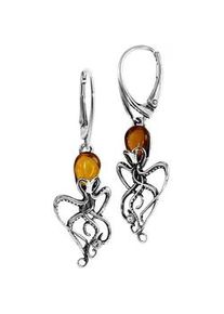 Paar Ohrh&auml;nger OSTSEE-SCHMUCK "OSTSEE-SCHMUCK Ohrh&auml;nger Tintenfisch Ohrh&auml;nger Tintenfisch", wei&szlig;, Ohrringe, Damen, 42 x 14mm, Silber 925 (Sterlingsilber)