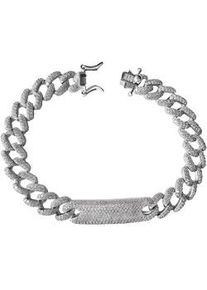 Armband Firetti "Schmuck Geschenk Silber 925 Armschmuck Armkette Panzerkette", silberfarben, kristallwei&szlig;, kristallwei&szlig;, Armb&auml;nder, Damen, 18cm, Silber 925 (Sterlingsilber), Armband, mit Zirkonia (synth.)
