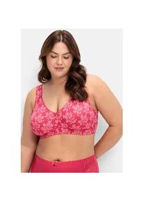 Entlastungs-BH sheego, Damen, Gr. 11,5, Cup E, wei&szlig; (wei&szlig;, orchidee), 95% Baumwolle, 5% Elasthan, BHs Entlastungs-BH